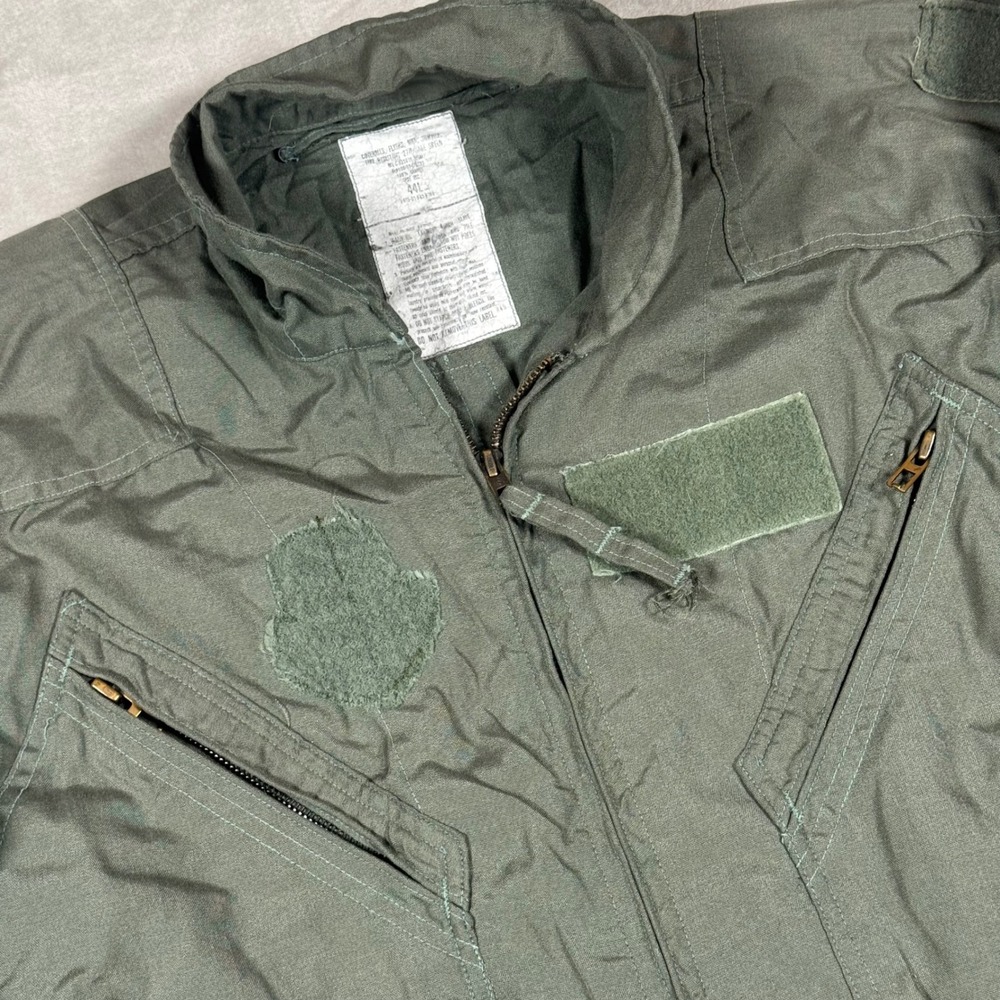 Military CWU-27/P Flight Suit Mens 44L Sage Green Nomex Fire Resistant Coveralls